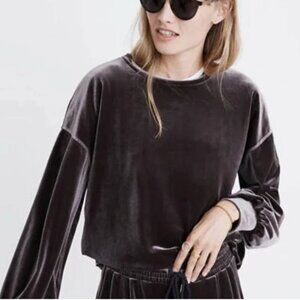 Madewell Velvet Ballon Sleeve Sweatshirt